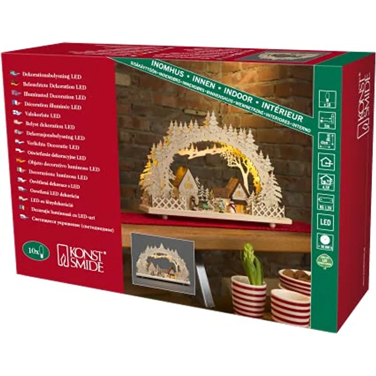 Konstsmide 2827-100 Leichte Dekorationsfigur Holz IP20 10 Lampen LED 0 6 W