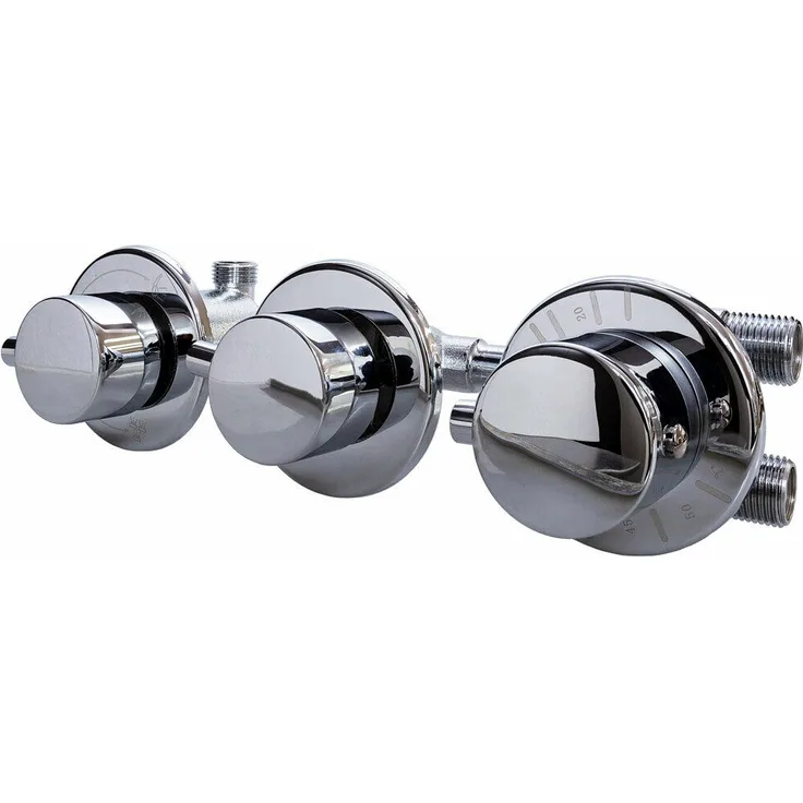 Thermostat Armatur 3 fach Umschalter für Duschkabine Duschtempel Dusche D38 10cm