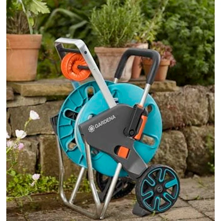 GARDENA Schlauchwagen CleverRoll M Easy Set bis zu 60 m Schlauchkapazität, inklusive 20 m Schlauch 13 mm (18517-20) besonders standfest, mit komfortabler Schlauchführung in robustem Metallrahmen, Nachtropfstopp – Bild 12