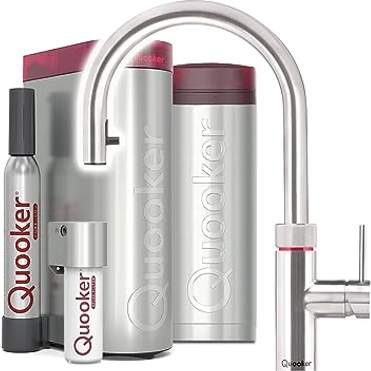 QUOOKER Flex Set, PRO3 Reservoir, CUBE Voll-Edelstahl, Kochend-Wasserhahn mit flexiblem Zugauslauf, 7 Jahre Garantie – Bild 1