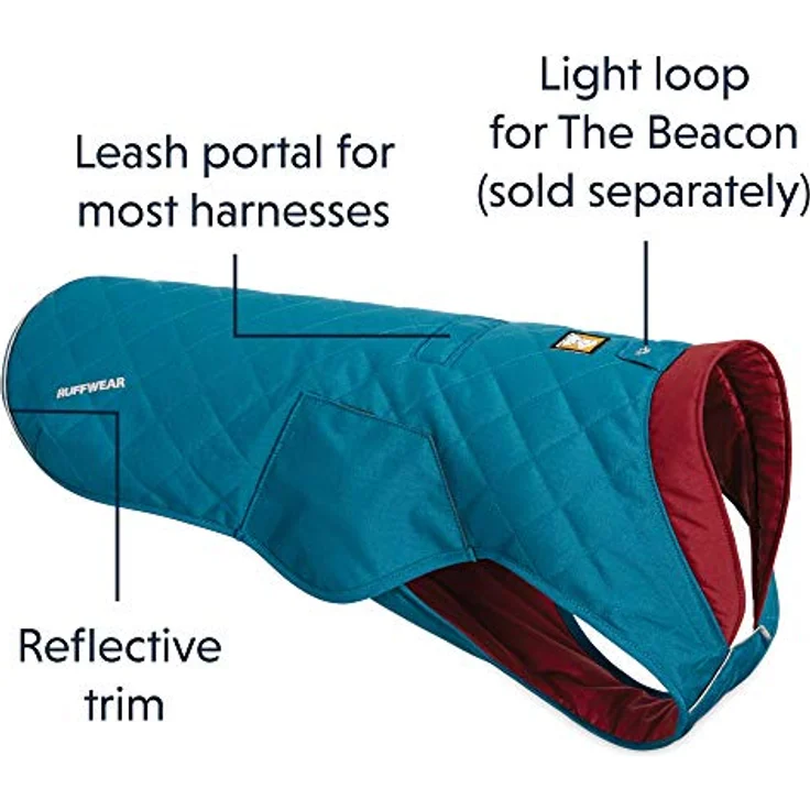 RUFFWEAR Stumptown Jacket, Warmer und Abriebfester Hundemantel für Klare Kalte Tage, Metolius Blue, XX-Small – Bild 5
