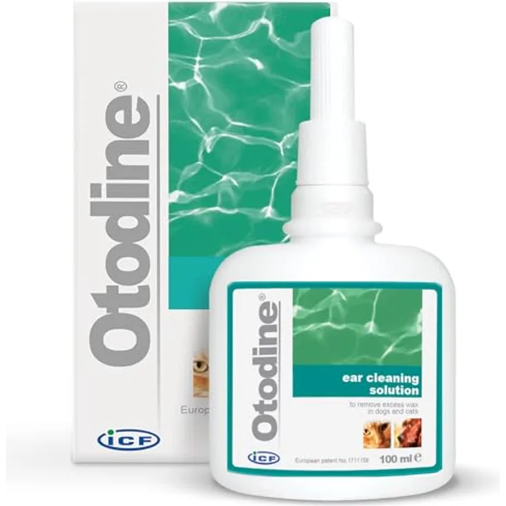 ICF Otodine Headset Lösung für Hunde und Katzen - 100 ml, antibakterielle und antimykotische Ohrreinigungslösung
