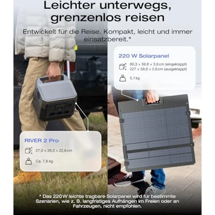 EF ECOFLOW RIVER 2 Pro Powerstation, 768 Wh LiFePO4 Batterie, 3x 300 W AC-Steckdosen, 220 W Solar Generator für Camping, tragbar – Bild 7