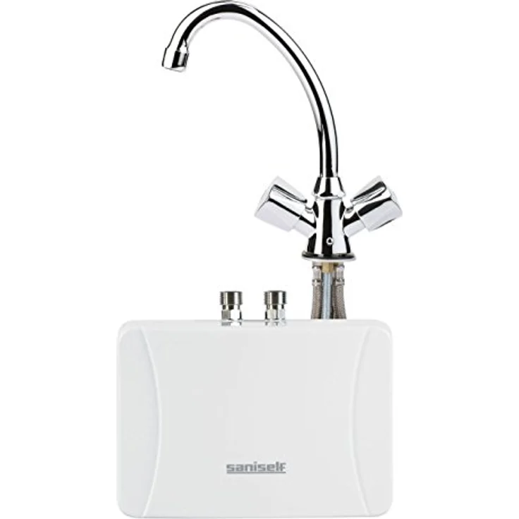 SaniSelf Kleindurchlauferhitzer KDU Hydraulisch 3,5 kW, druckloses Untertisch-Gerät mit Niederdruck-Armatur, Energieeffizienzklasse A – Bild 1
