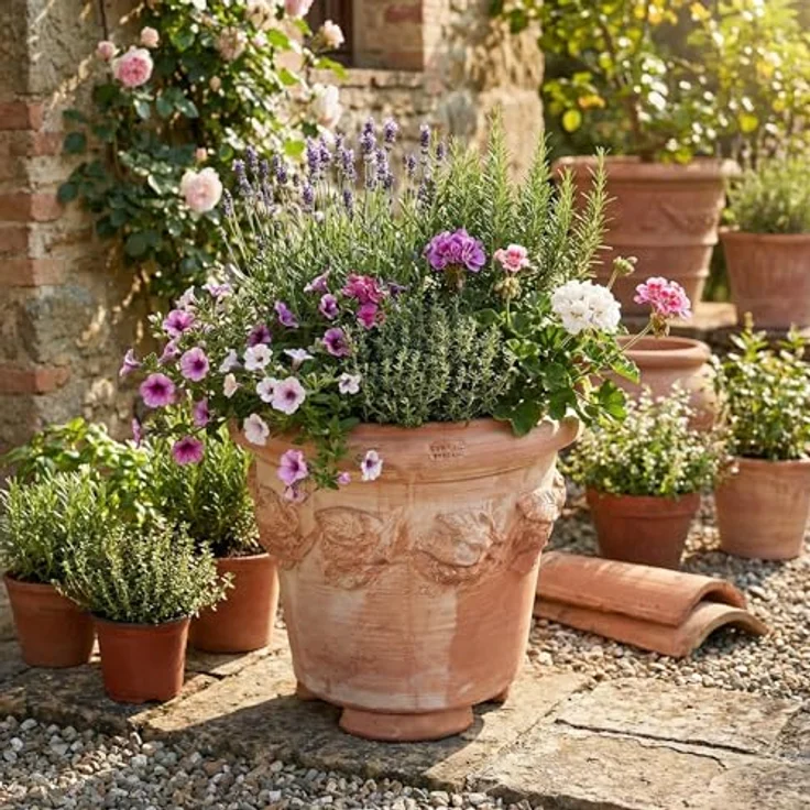 Teramico Kübelfüße Unterlegscheiben Untersetzer Dreieck Terrakotta 7cm 3er SET – Bild 6
