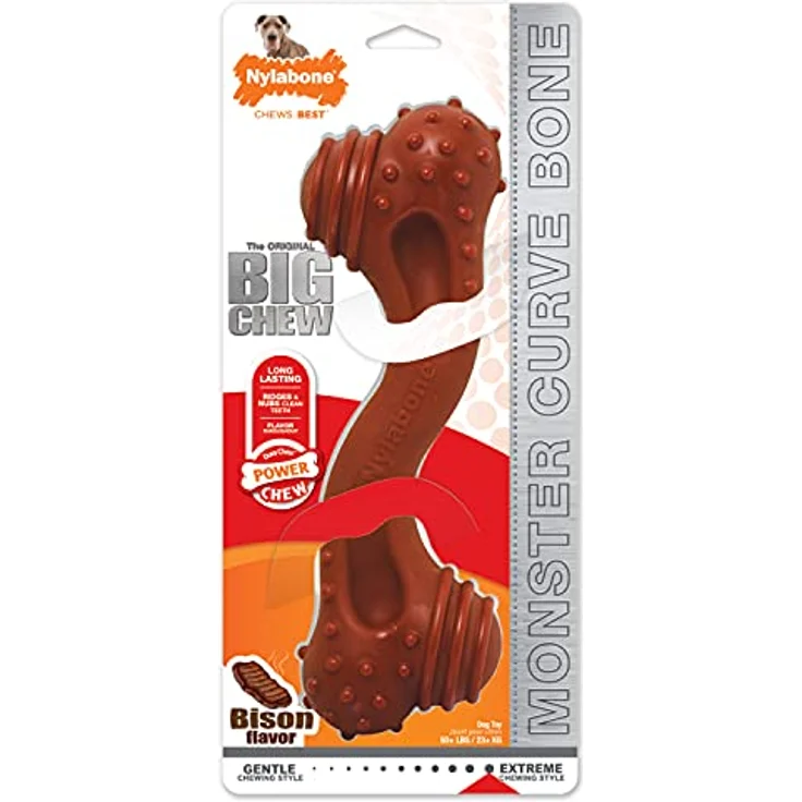 Nylabone Dura Power Chew Monster Curve Bone Bison Xtreme, Hundespielzeug – Bild 1