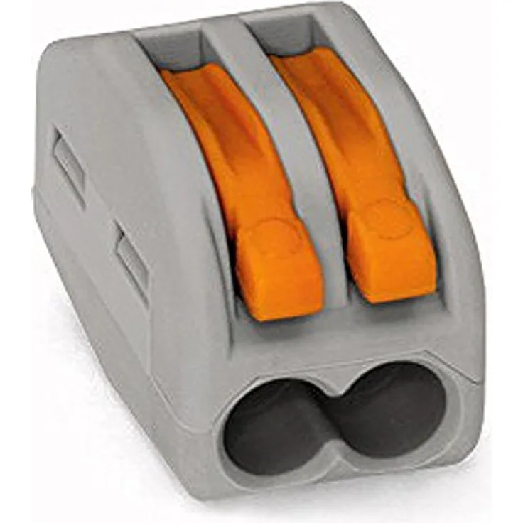 WAGO 222-412-50 Verbindungsklemme flexibel, 0.08-4mm², 2 Pol, 50 St., Grau/Orange