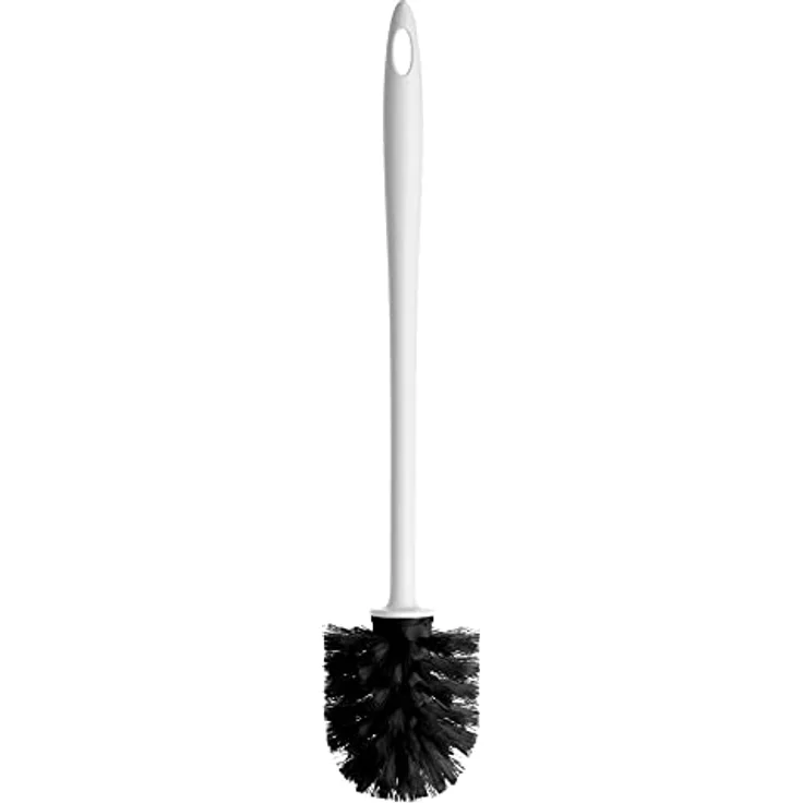 TATAY Klobürste Griff Standard-Modell, Schwarz-Bürste, Polypropylen,hergestellt in Spanien. BPA frei. Weiße Farbe. Maßnahmen 7,5 x 7,5 x 36 cm