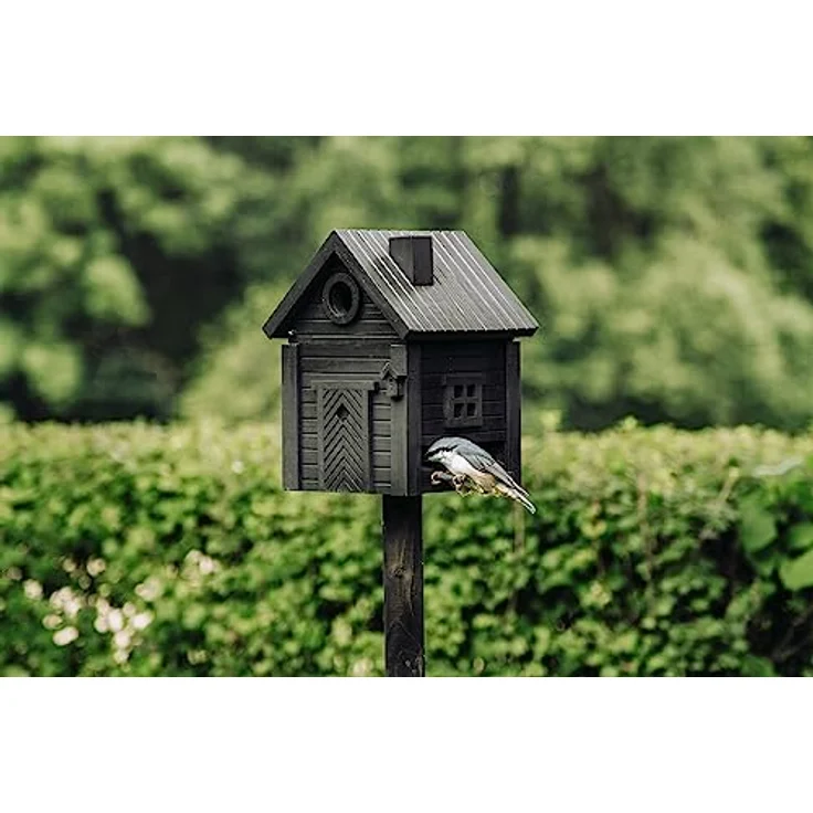 Wildlife Garden WG1127 Multiholk Rußschwarz - Der Kombinierte Vogelfutterhaus und Nistkasten/Vogelhaus aus Holz – Bild 5