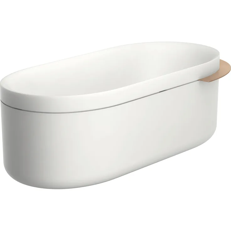 hansgrohe AXOR Suite Badewanne freistehend, SolidSurface, 1900x850x630mm, für 2 Personen, 190 Liter, inklusive Push-Open-Ablaufgarnitur und Überlauf