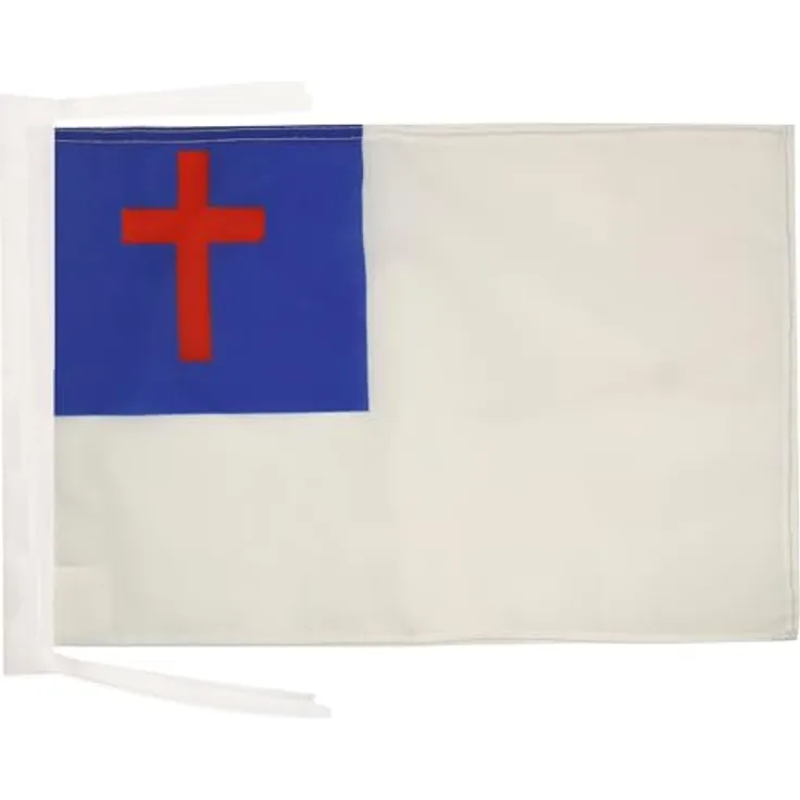AZ FLAG - Christliche Flagge 45x30 cm mit Kordel, Polyester 100D, verstärkte Ecken