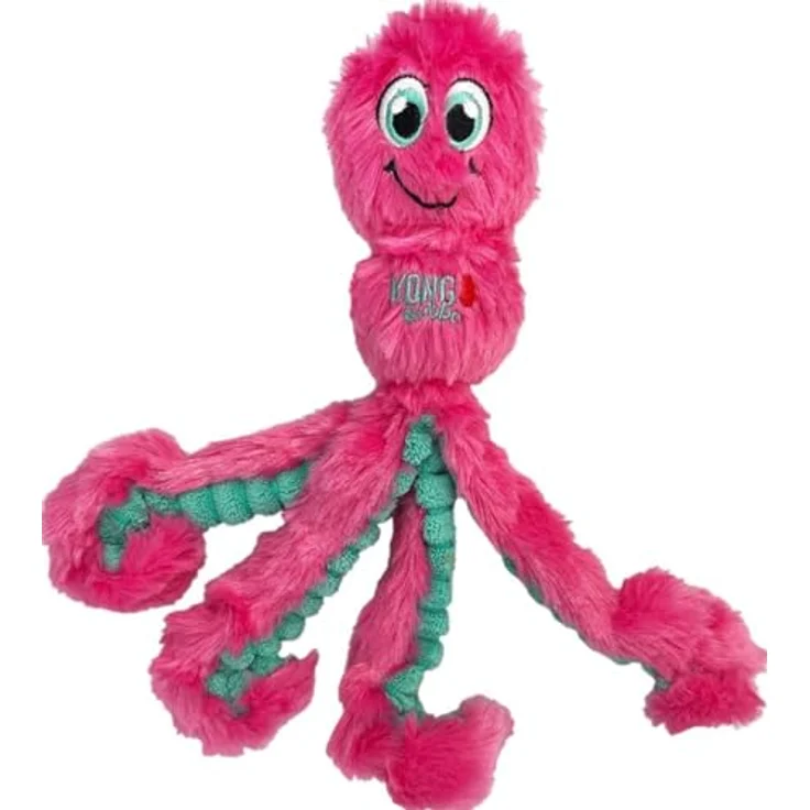 KONG Wubba Octopus, Tierspielzeug mit schlaffen Beinen und Quietscher, assortierte Farben – Bild 1