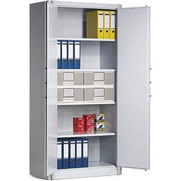 CP Sicherheitsschrank C 4000 Certos, doppelwandig mit 5-facher Bolzenverriegelung, lichtgrau und enzianblau, 93 x 50 x 195 cm, Brandschutzklasse A1, 4 Fachböden