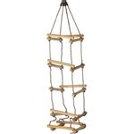 Gartenpirat Strickleiter mit 5 Ebenen 2 m mit Holzsprossen Strickleiter für Kinder, wetterfest, 3 Seiten-Strickleiter