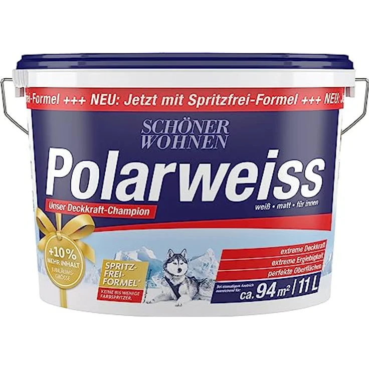Schöner Wohnen Farbe Wandfarbe 'Polarweiß' matt, 11 l, scheuerbeständig und geruchsarm, umweltverträglich – Bild 1