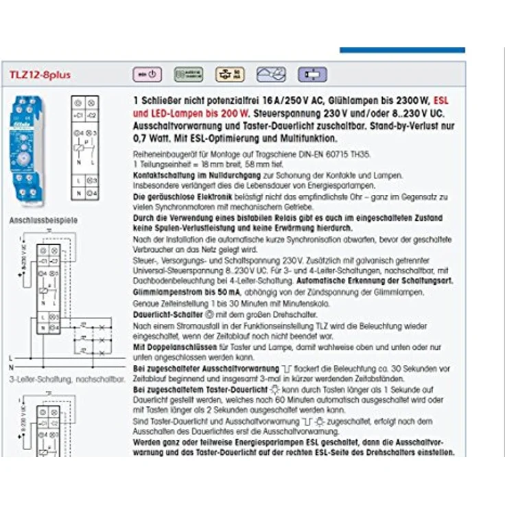 ELTAKO Treppenlichtzeitschalter TLZ12-8plus – Bild 3