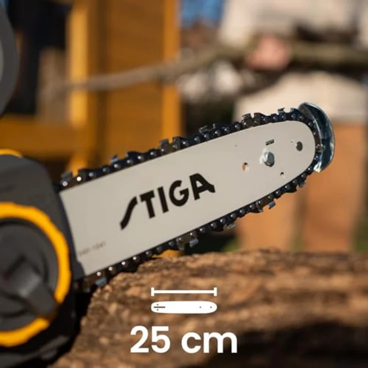 Stiga Akku-Kettensäge 'CS 100e Solo', 25 cm, 700 Watt Elektromotor, 14,5 m/s Kettengeschwindigkeit, leicht mit 2,96 kg, ohne Akku und Ladegerät – Bild 6