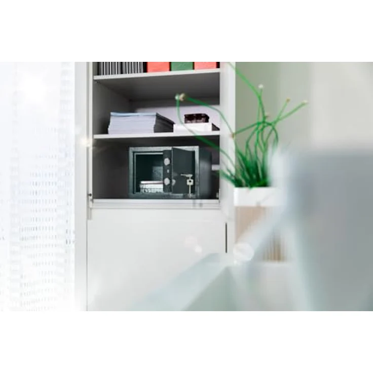 BURG-WÄCHTER Möbeltresor Pure-Safe PS 110 K, anthrazit, mit Schlüssel, Wand- und Bodenbefestigung, 6,7 l, 7 kg – Bild 2