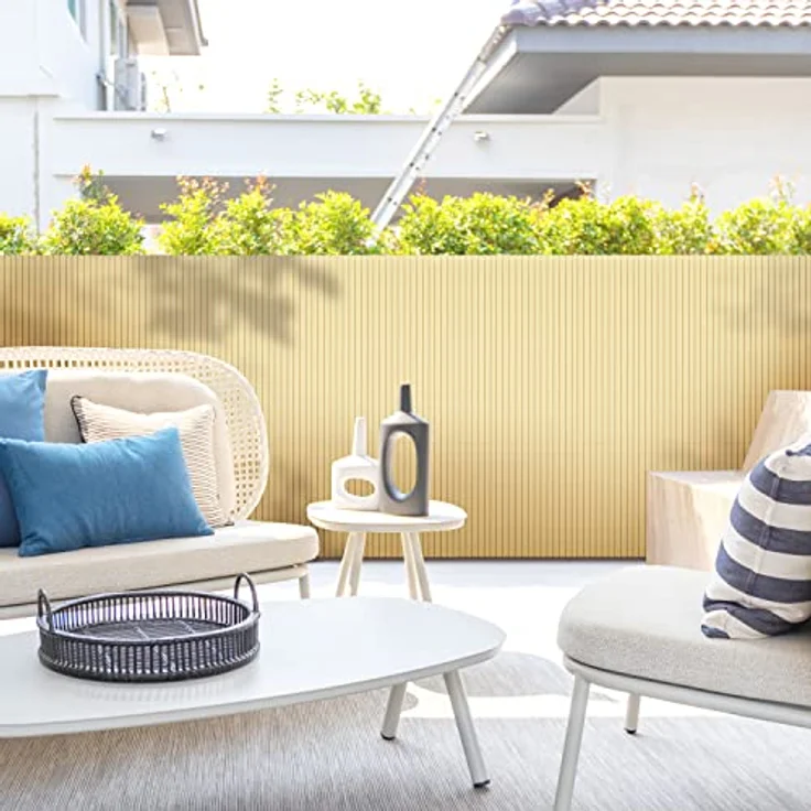 Ribelli® PVC Sichtschutzmatte für Balkon und Garten, 140 x 300 cm, Bambus-Design, wetterbeständig, einfacher Aufbau – Bild 4