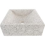 WOHNFREUDEN Terrazzo Waschbecken Thera 42x42x15cm creme schwarz Steinwaschbecken Naturstein-Waschschale - Preisvergleich