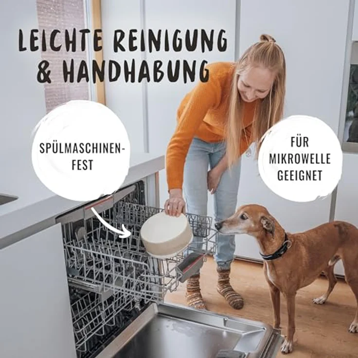 Rudelkönig Hundenapf Keramik 900ml 2er Set - Handgefertigter, rutschfester Futternapf mit lebensmittelechter Glasur, ideal für große und kleine Hunde – Bild 5