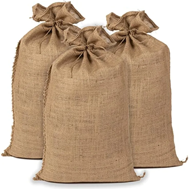 La cordeline Set mit 3 Säcken aus Jute, 40 x 70 cm, 20 kg Jutebeutel, Natur