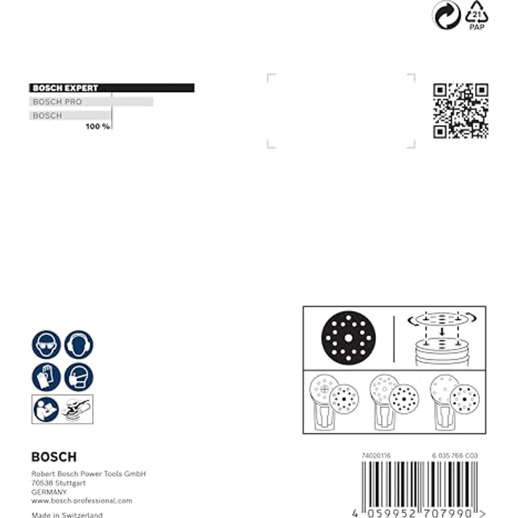 Bosch EXPERT O780 Folienschleifscheibe, 125 mm, für Hartholz, Körnung 120, mit Klettverschluss – Bild 4