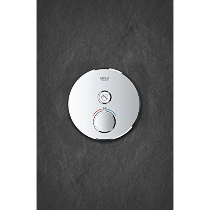 Grohe Grohtherm SmartControl Thermostat rund Chrom, Unterputz-Thermostat mit 1 Absperrventil, integrierter Sicherheitssperre und voluminösen Steuerung – Bild 7