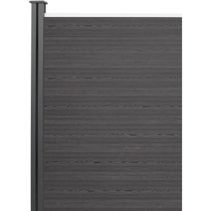 HOME DELUXE DINA DELUXE Zaunpfosten Nutleiste mit integrierter Solar LED Beleuchtung, Schwarz, witterungsbeständig und einfach zu montieren – Bild 1