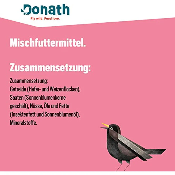 Donath Balkon Mix - schalenfreie Mischung für einen sauberen Balkon - wertvolles Ganzjahres Wildvogelfutter - aus unserer Manufaktur in Süddeutschland - 1 Kg – Bild 5