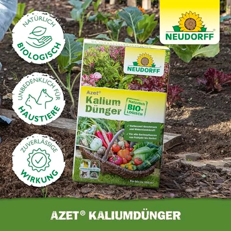 Neudorff Azet Kaliumdünger, Bio-Dünger für 100 m², gleicht Kaliummangel aus, verbessert Geschmack und Widerstandskraft, 2 kg, Braun – Bild 5