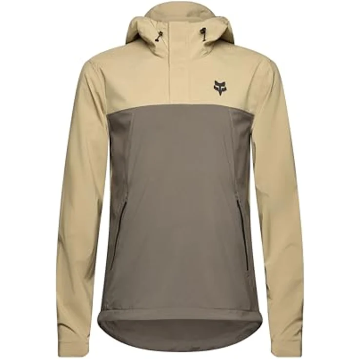 Fox Ranger Wind Pullover, Herren Velojacke, winddicht, helmtaugliche Kapuze, beige, Größe M – Bild 1