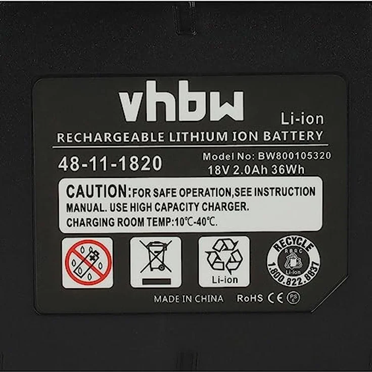 vhbw Akku kompatibel mit BTI 18V Geräte ab 4/2013 Werkzeug (2000 mAh, Li-Ion, 18 V) - Hochleistungs-Akku in schwarz/rot – Bild 6
