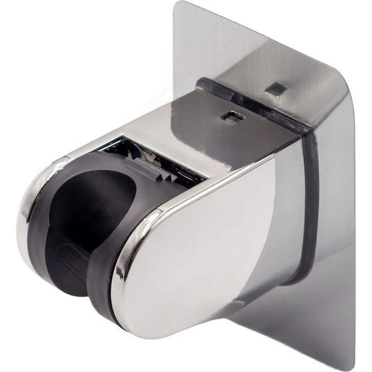 Intirilife Brausehalter, Handbrause Halterung ohne Bohren - 9.5 cm x 7 cm, verchromter ABS Kunststoff, max. Tragkraft 18 kg