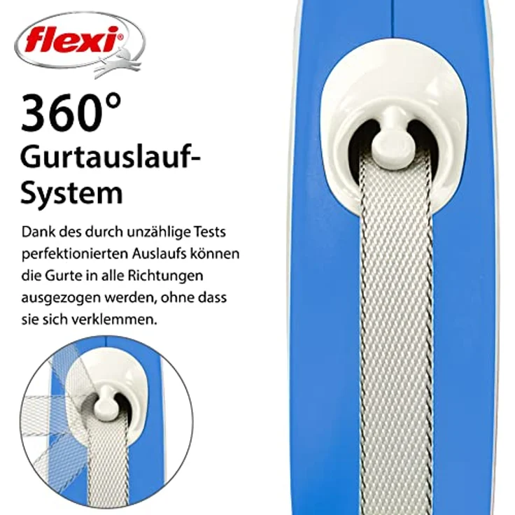 Kerbl Flexi Leine New Comfort Gurt Rollleine, Hundführleine Hundeleine, blau, 25 kg – Bild 3