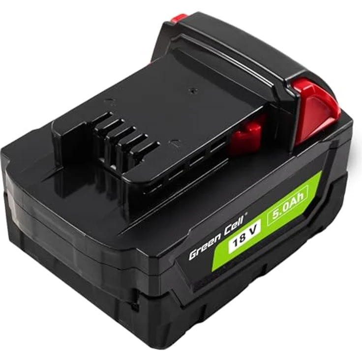 Green Cell Akku B5 4932430483 (5Ah 18V Li-Ion) Leistungsstarker Ersatzakku Kompatibel mit Milwaukee M18 M18b 48-11-1850 48-11-1840 48-11-1815 48-11-1852 48-11-1828 mit Batterieladeanzeige, Hochwertige Lithium-Ionen-Zellen, Grün – Bild 3