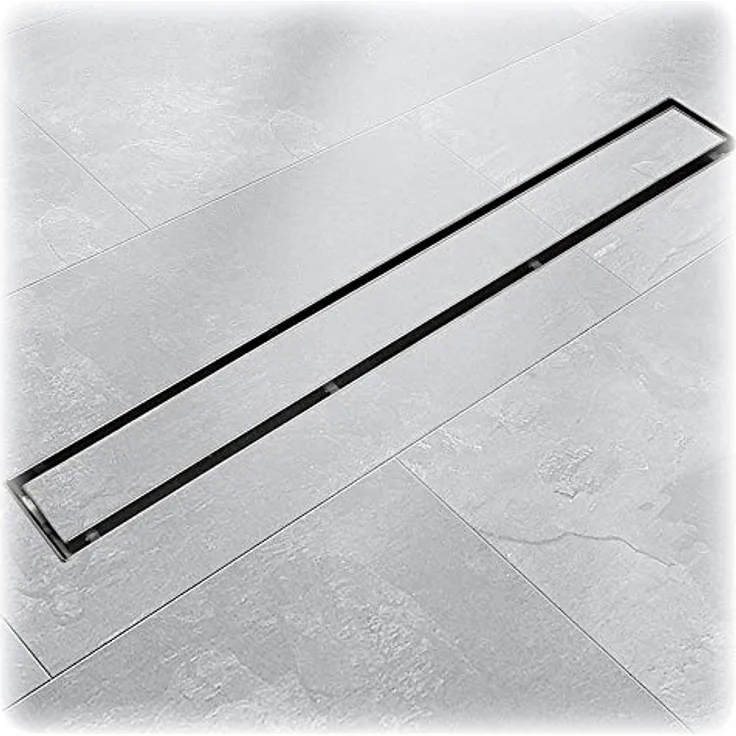 MS-Point Edelstahl Duschrinne 140 cm, beflesbar mit Siphon, gebürsteter Look