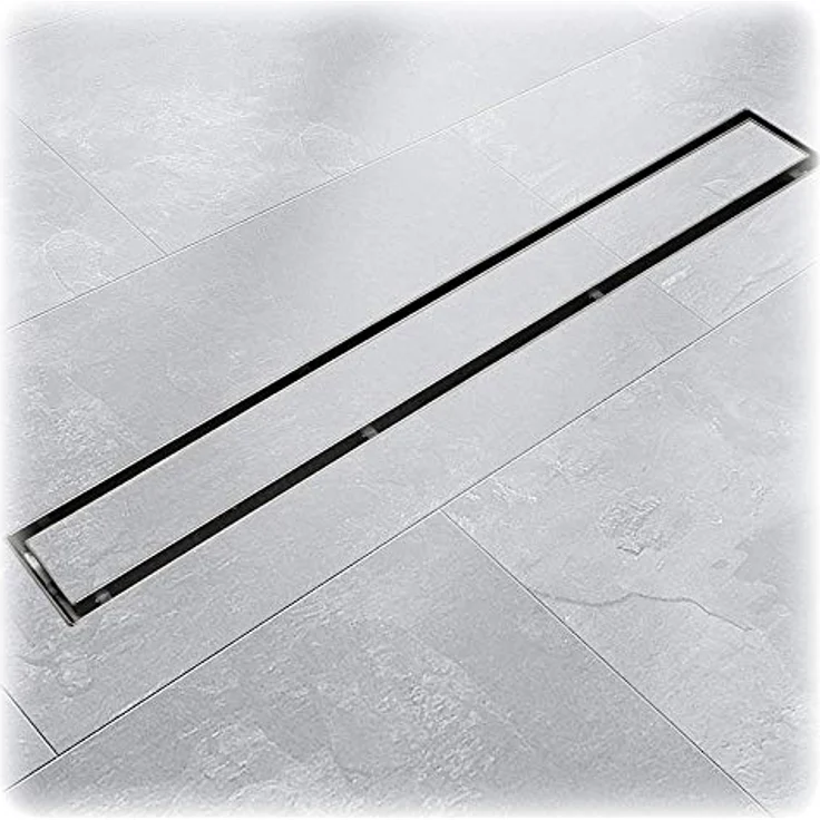 MS-Point Edelstahl Duschrinne 140 cm, beflesbar mit Siphon, gebürsteter Look – Bild 1