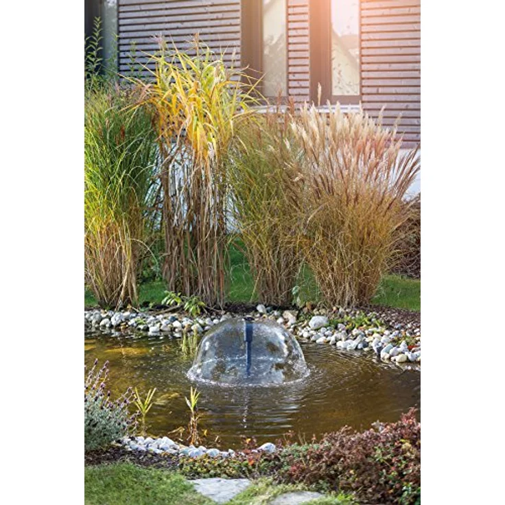 Esotec Teichpumpe Wasserspiel Solar-Springbrunnen Kit 150/5000 PRO | Komplett-SET Sprinklerpumpe 3x Solarmodul Solarbrunnen für Gartenteich Springbrunnenpumpe | Direktbetrieb 2,6m 5000l/h, IP68, schwarz 101919 – Bild 3