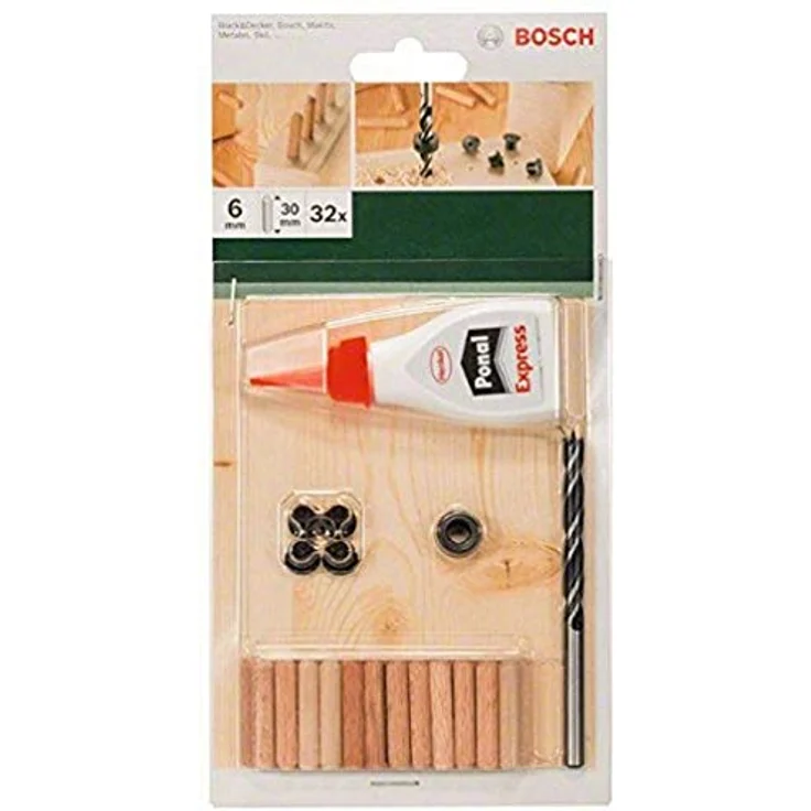 Bosch 32-tlg. Holzdübel Set 6 x 30 mm – Bild 1