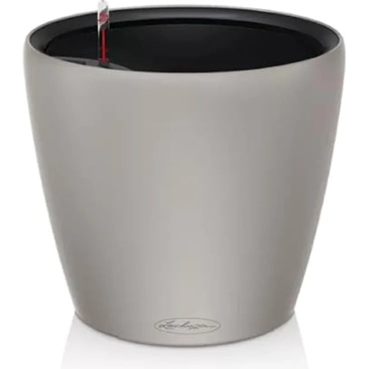 LECHUZA Classico Color LS Pflanzgefäß, sandbraun, mit Bewässerungssystem, Ø 35 × 32 cm, 13 l Pflanzvolumen, 3,7 l Wasserspeicher – Bild 1