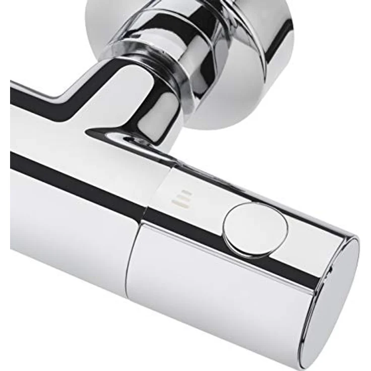CORNAT Brausethermostat Derval, Hochdruck Duscharmatur aus verchromtem Messing, Silber – Bild 3
