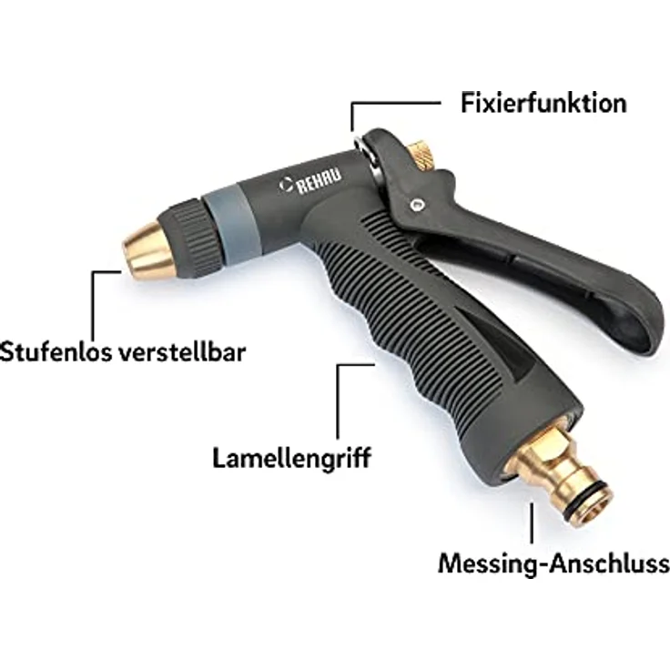 REHAU Profi-Spritze Premium, präziser Strahl zum Reinigen, ergonomischer Lamellengriff, hochwertige Metallausführung – Bild 4