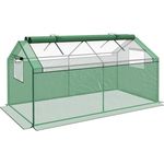 Outsunny Foliegewächshaus mit Fenster Treibhaus mit UV-Schutz Tomatenhaus Frühbeet für Garten, Balkon, 180 x 92 x 92 cm Grün