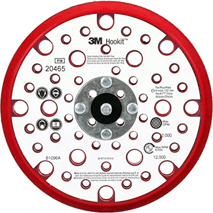 3M Xtract Low Profile Finishing Stützteller, multihole, 152 mm, 5/16"-Gewinde, beige Schaumstoff für optimale Staubabsaugung