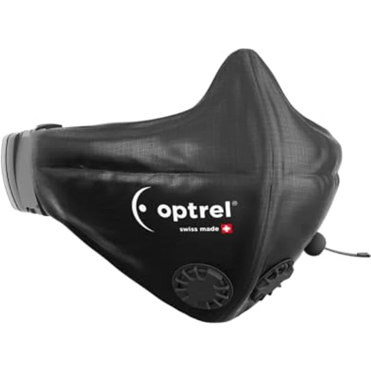 Optrel Atemschutzmaske, Mund-Nasenmaske schwarz, POM, Polyester, PU Ventil, 2 Stück – Bild 2