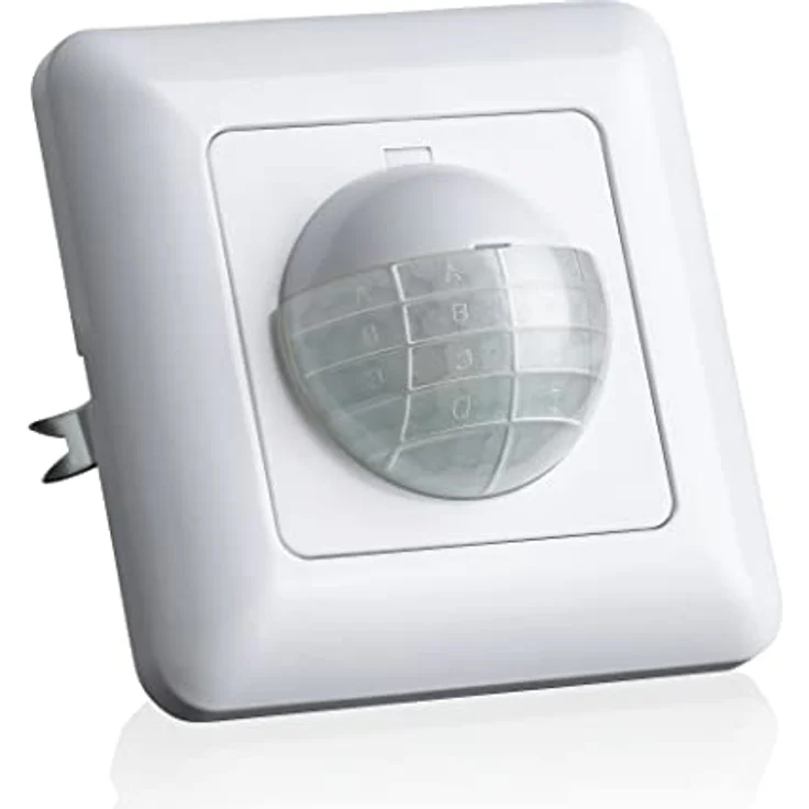 SEBSON Bewegungsmelder Innen Unterputz - 2er Set - LED geeignet, Wand Montage, IR Bewegungssensor programmierbar - Einbau 60x49x32mm - Reichweite Sensor 10m/ 190°, 3-Draht – Bild 1