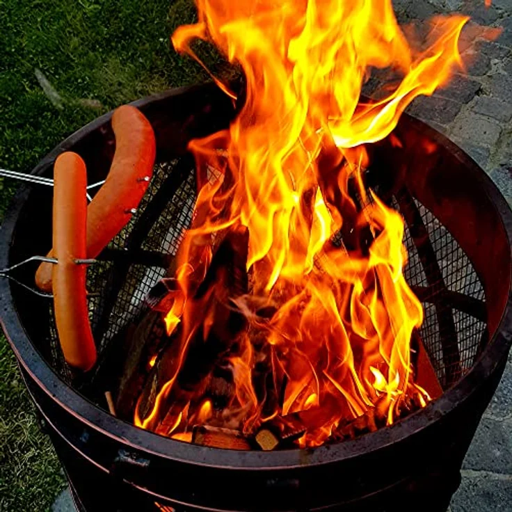 BBQ-Toro Feuerkorb Plum Ø 42 cm inkl. Schürhaken | Feuerschale in Antik-Rost-Optik | Feuertopf für Camping, Garten und Terrasse | Firepit, Funkentopf, Feuerkessel, Holzbrenner, Brennkessel – Bild 3