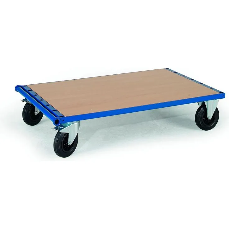 Rollcart Plattenwagen, Transportwagen, Stahlkonstruktion, blau, 134,0 x 80,0 x 31,0 cm, Tragfähigkeit 1200 kg