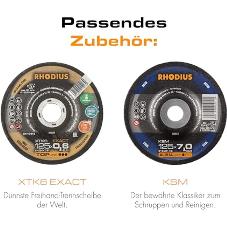 PROline RHODIUS VSION PRO Fächerschleifscheibe 125 x 22,23mm K60 INOX schräg – Bild 8